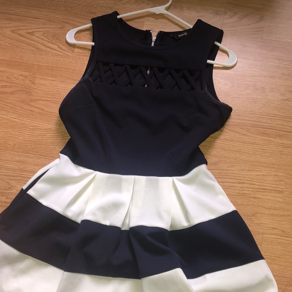 Navy and white stripped dress